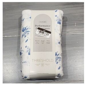 Threshold Performance Standard Pillowcases 2pk Blue Floral Toile 400TC Cotton